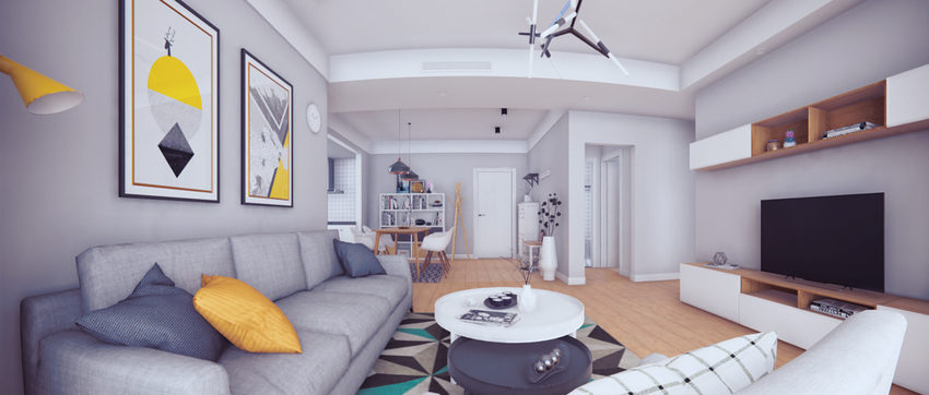 パニーニ投影エフェクトをオンにしたシーン。