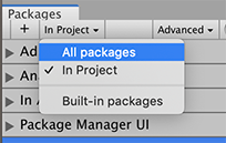 スコープを All packages に変更します。