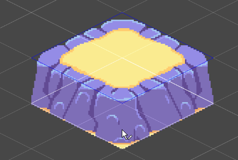 例 1:Mouse Grid Position At Z が無効なときの、タイルに対するマウスカーソルの位置。