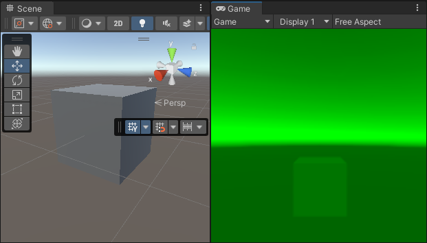 最終的なシーンとゲームビュー