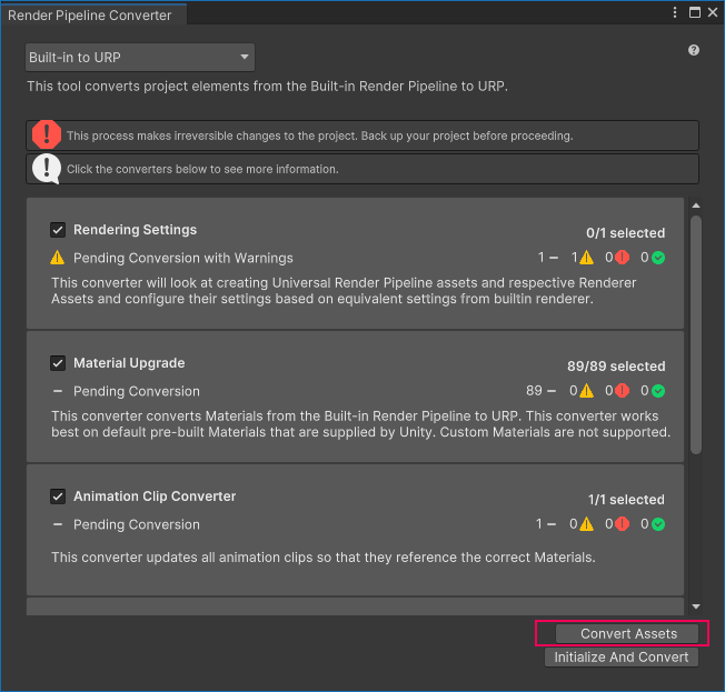 初期化されたコンバータ