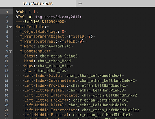 YAML 포맷의 휴먼 템플릿(Human Template) 파일