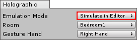 Simulate in Editor 에뮬레이션 모드 설정