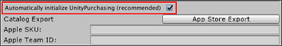 Enabling auto-initialization for the SDK through the IAP Catalog GUI