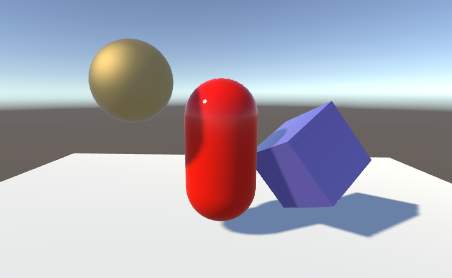 Scene with GameObjects casting shadows