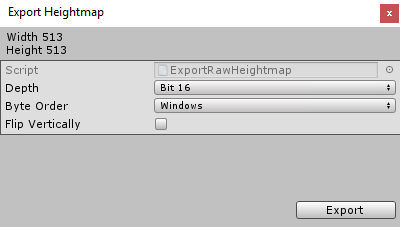 Export Heightmap 창
