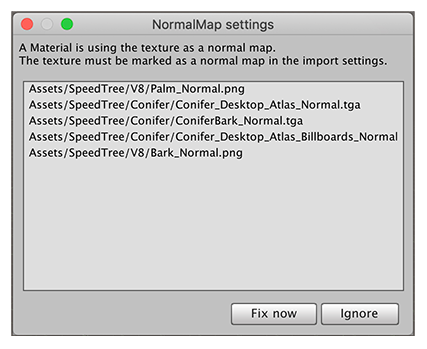 NormalMap 설정 다이얼로그