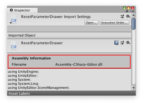 Assembly-CSharp-Editor.dll 사전 정의된 어셈블리의 스크립트