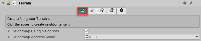 터레인 인스펙터의 Create Neighbor Terrains 툴