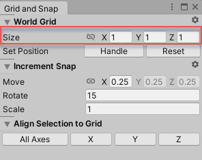 World Grid section of the Grid and Snap window