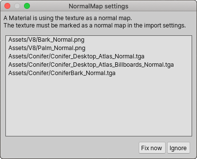 NormalMap 설정 다이얼로그