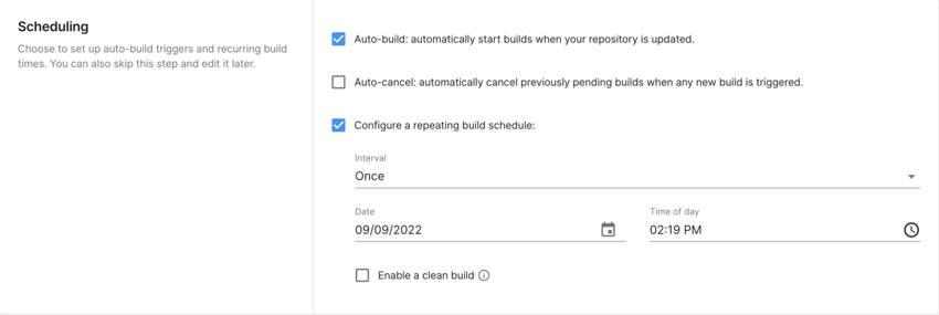Scheduled builds