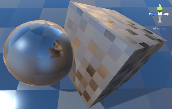 평활도가 다른 표면의 반사 프로브에 사용된 큐브맵