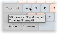 A 키는 3D 뷰포트의 Fly Mode Left 커맨드에 할당되어 있음