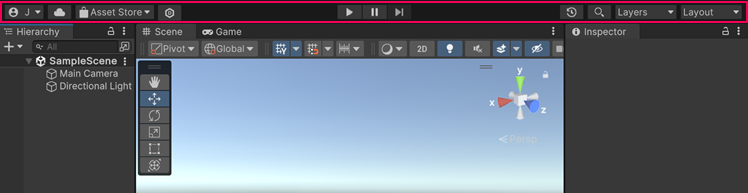 The toolbar displays at the top of the Editor