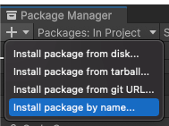 Install package by name 옵션