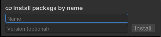 패키지 이름 및 패키지 버전(선택 사항)을 입력하고 Install 클릭