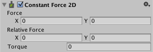 Constant Force 2D 인스펙터