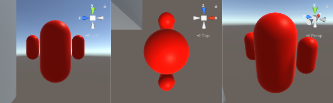 세 개의 캡슐로 구성된 캐릭터
