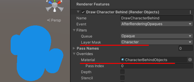 레이어 마스크, 머티리얼 오버라이드