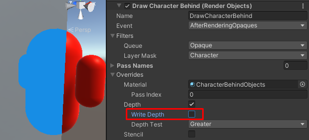 Write Depth 선택 해제