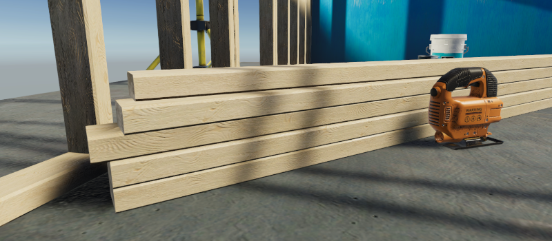 앰비언트 오클루전 효과가 꺼져 있는 씬.