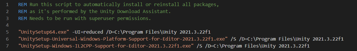install.bat 파일의 내용 예시(Windows)