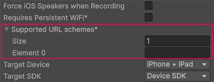 iOS용 Supported URL schemes 설정