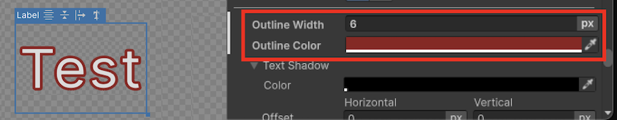 텍스트 외곽선 예시