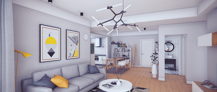 렌즈 왜곡 효과가 꺼진 씬.