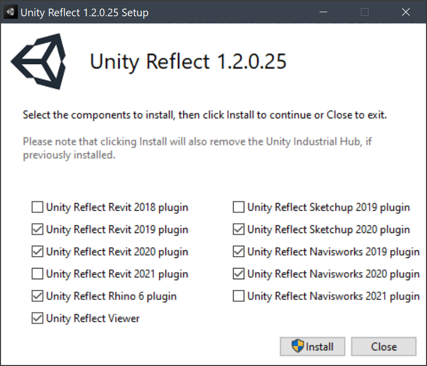 Unity Reflect installer