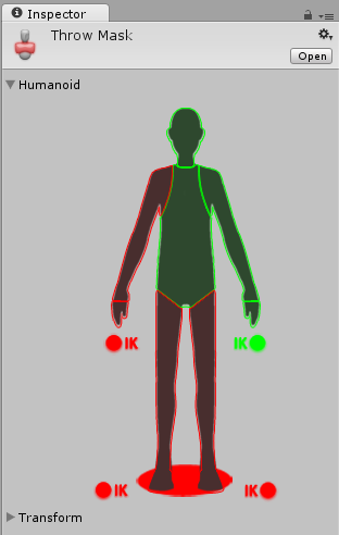 Defining an avatar mask using the humanoid body selection method