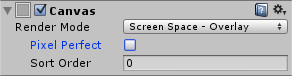 Выбрано Screen Space - Overlay