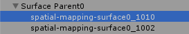 Example Surface Parent GameObject and Surface GameObject children 