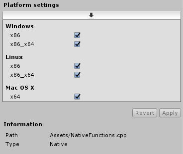 Plugin importer settings for C++ files