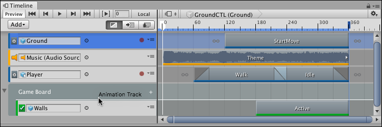 Release the mouse button when the white insert line appears within the Track group