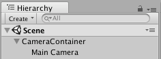 Childing the Main Camera to a GameObject - in this case, a camera container