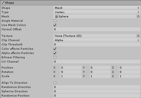 The shape module when set to Mesh mode