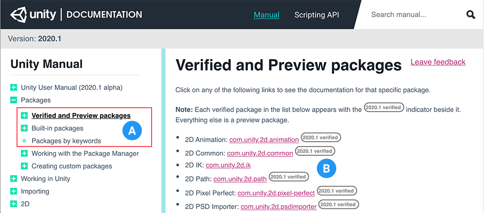 Unity packages list