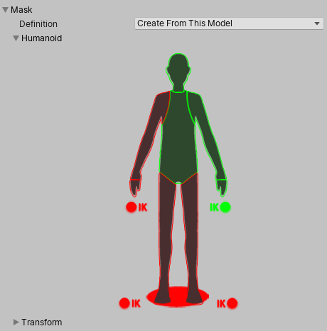 The Humanoid mask selection option