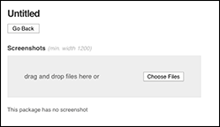 Add screenshots from your package on the Screenshots page