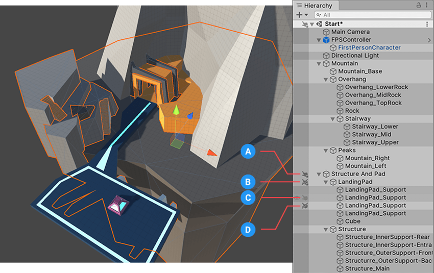 Unity only selects pickable items when you draw a selection bounding box in the Scene view
