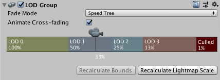 The LOD Group selection bar is a type of bar slider control