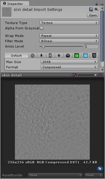 The Albedo skin pore detail texture