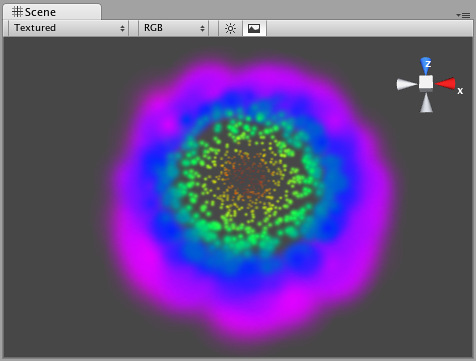 Система частиц с анимируемыми цветами