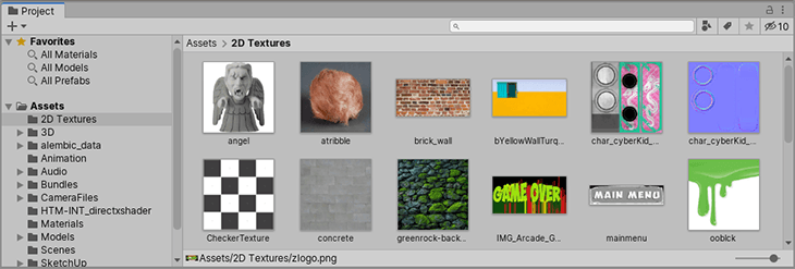 The Project Window shows Assets that Unity imported into your Project