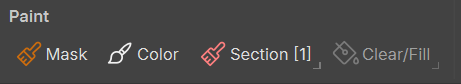 The Paint section of the Cutout Editor toolbar.