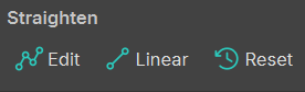 The Straighten section of the Cutout Editor toolbar.