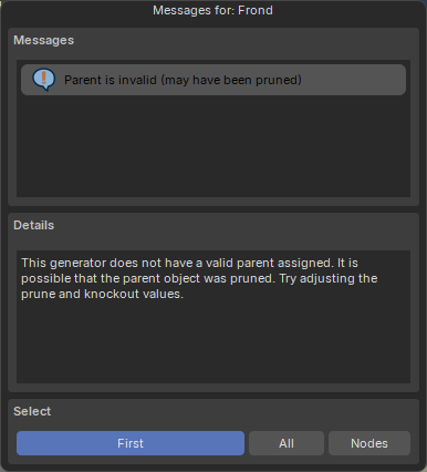 The message dialog window.