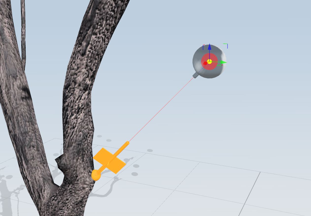 A tree with a moveable target generator.